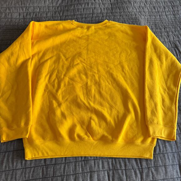 NWOT 3Forty Streets Raised Me Varsity Crewneck Yellow Knit Sweatshirt Mens L - Picture 3 of 6